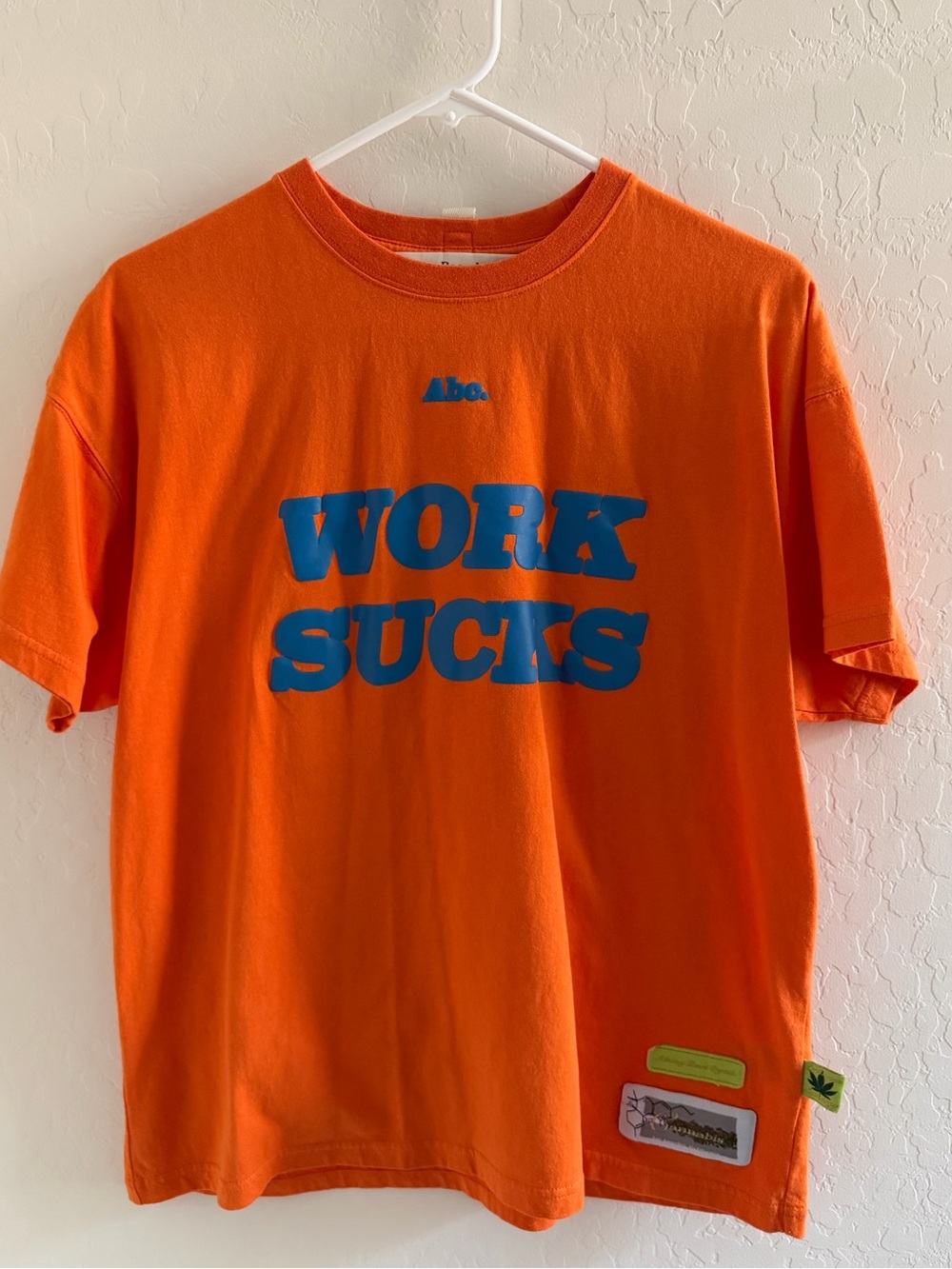 Advisory Board Crystals “Work Sucks” T-Shirt Sz. S